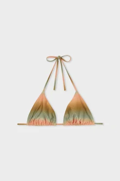 ETAM Top bikini triangular brillante ESTAMPADO