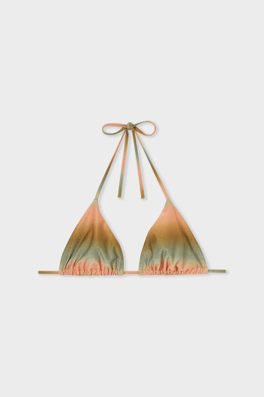 ETAM Top bikini triangular brillante ESTAMPADO
