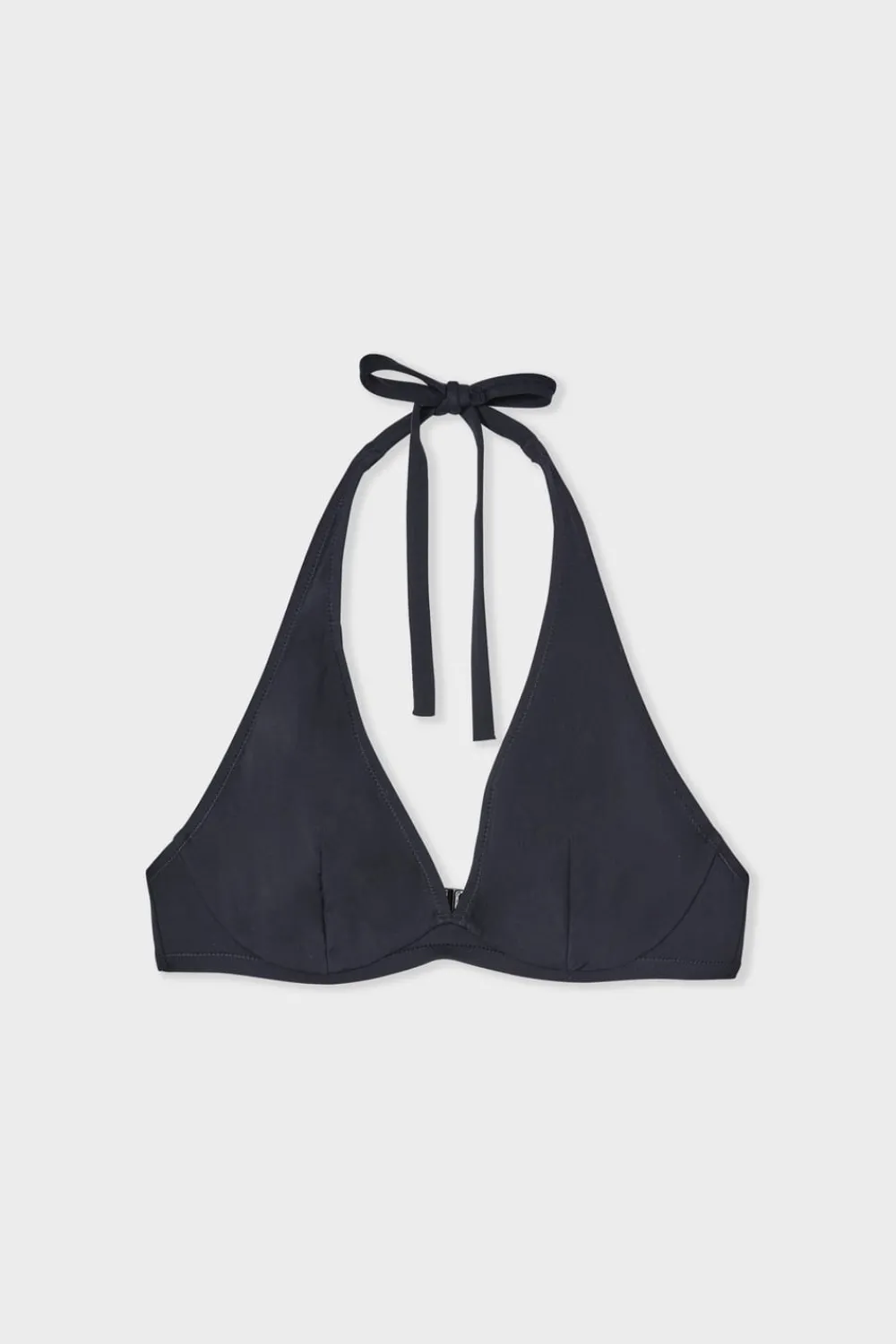 Discount ETAM Top bikini triangular con aros NEGRO
