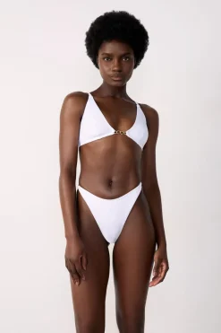 Best ETAM Top bikini triangular con detalle joya BLANCO