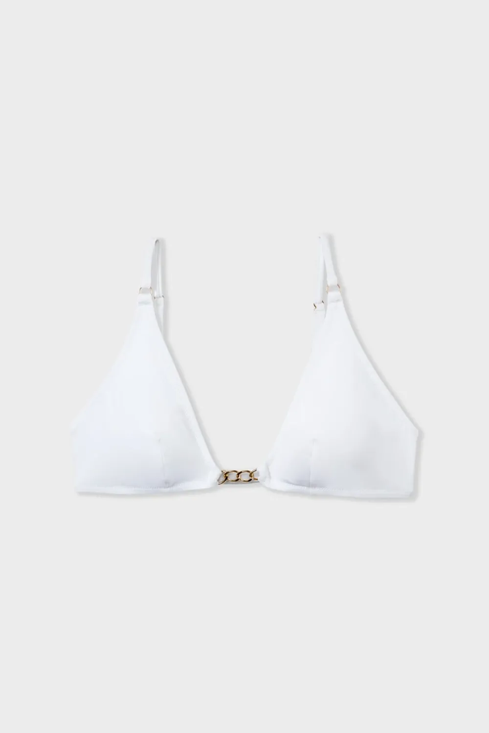 Best ETAM Top bikini triangular con detalle joya BLANCO
