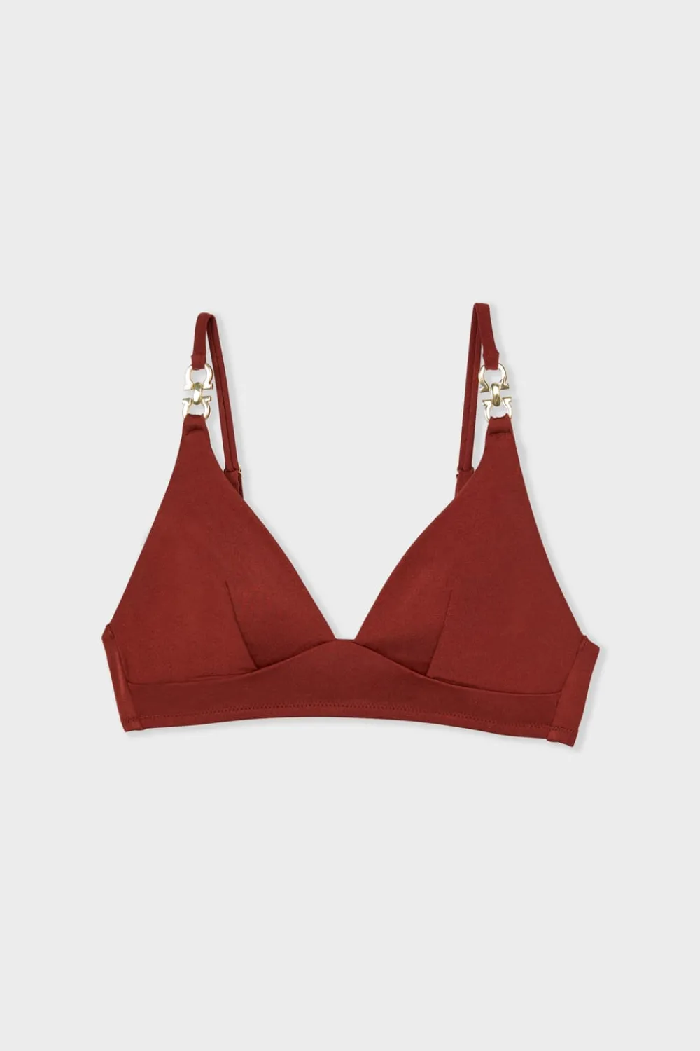 Best ETAM Top bikini triangular detalle joya MARRÓN