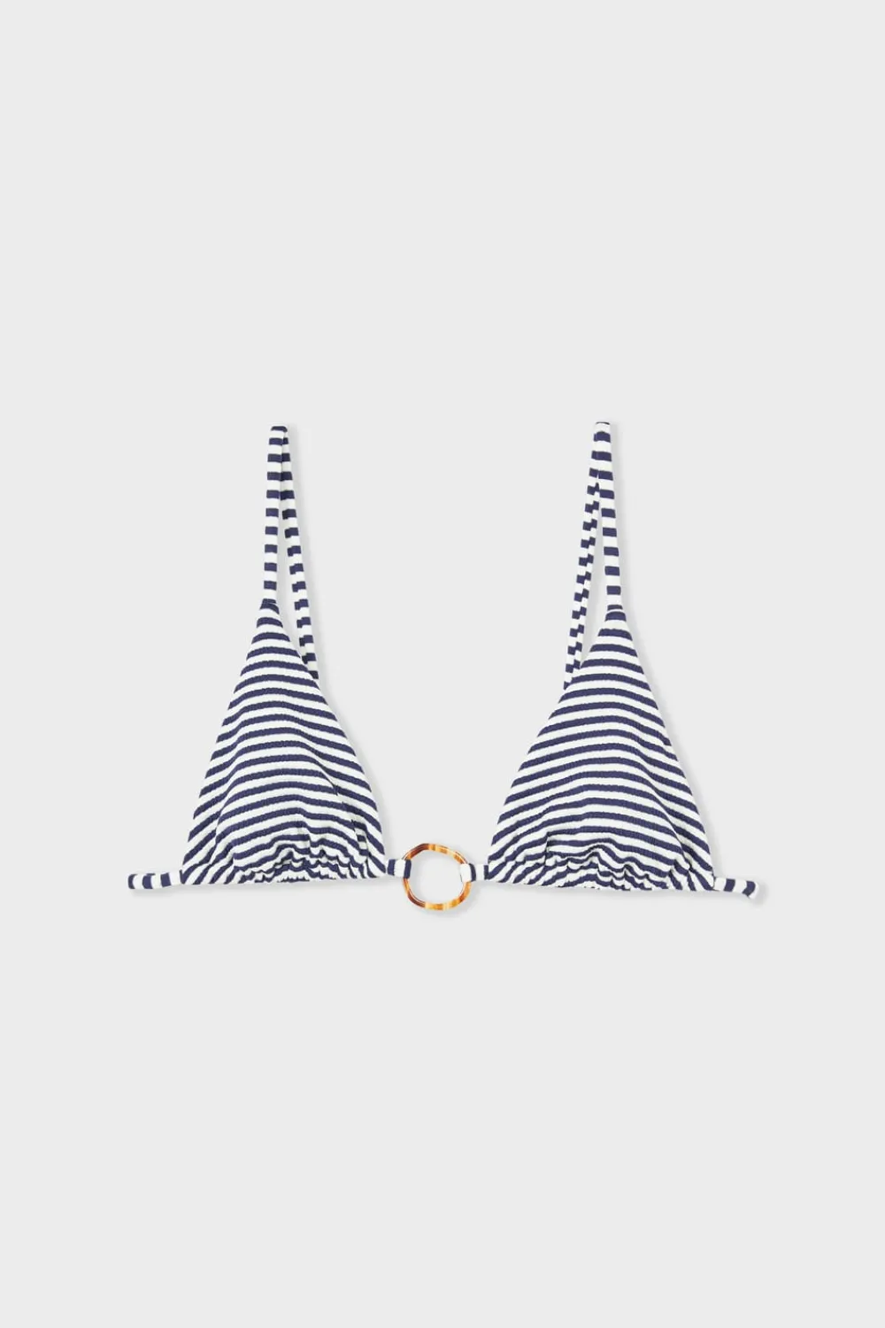 Outlet ETAM Top bikini triangular detalle de anilla MARINO