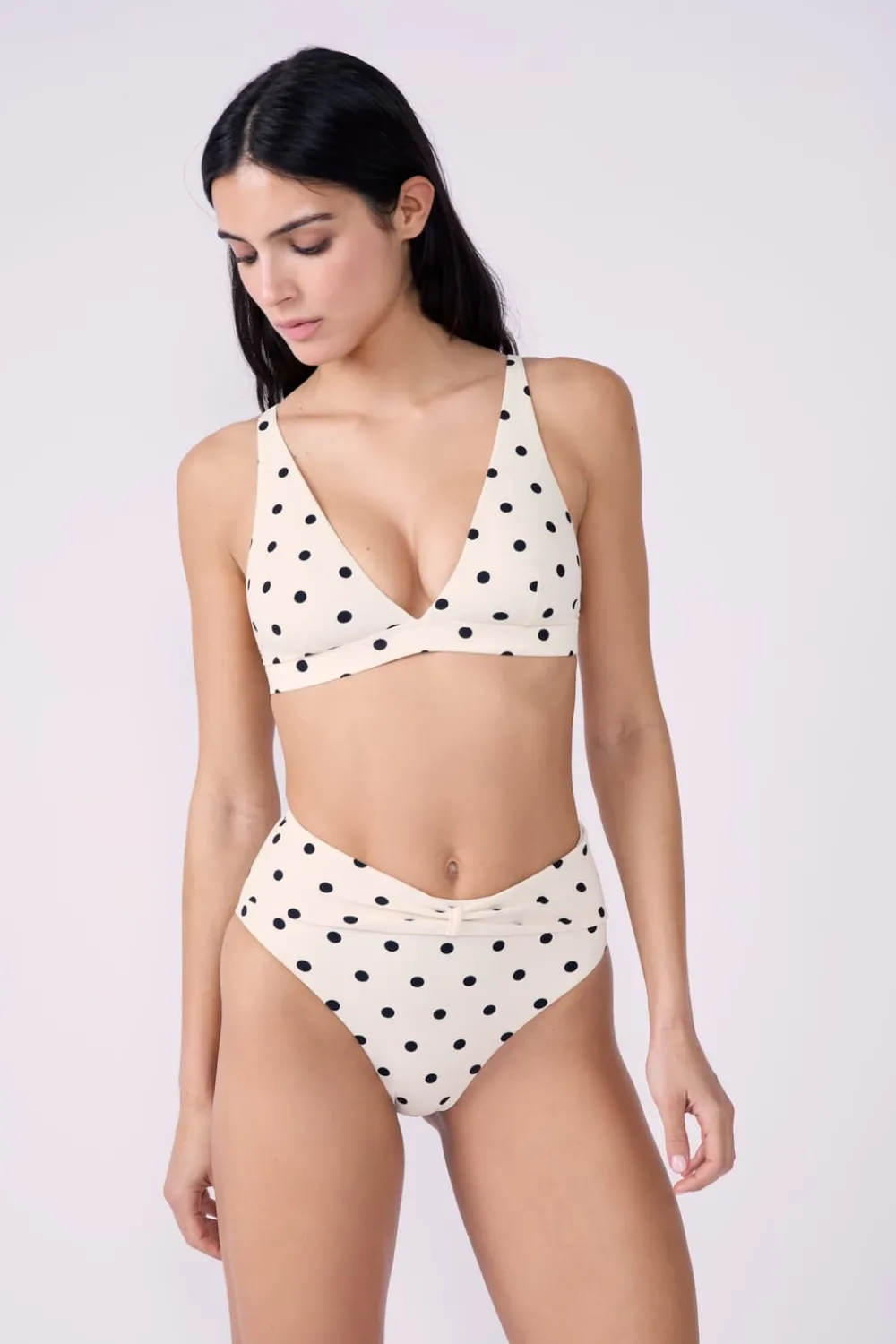 Discount ETAM Top bikini triangular detalle de lunares ESTAMPADO