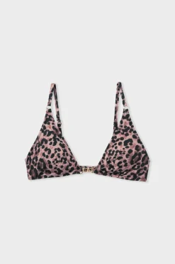 New ETAM Top bikini triangular estampado ESTAMPADO FONDO MARRÓN