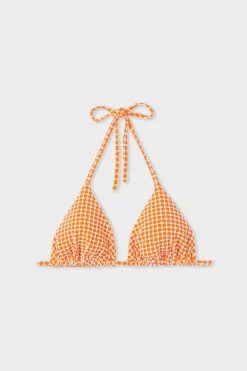 Online ETAM Top bikini triangular estampado NARANJA