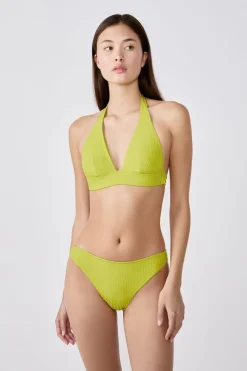 Hot ETAM Top bikini triangular sin aros AMARILLO ÁCIDO