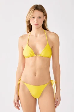 Discount ETAM Top bikini triangular sin aros AMARILLO SOL