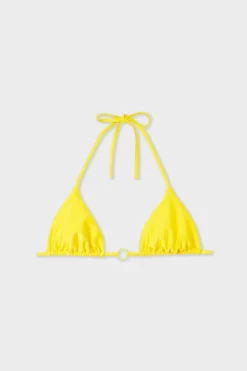 Discount ETAM Top bikini triangular sin aros AMARILLO SOL