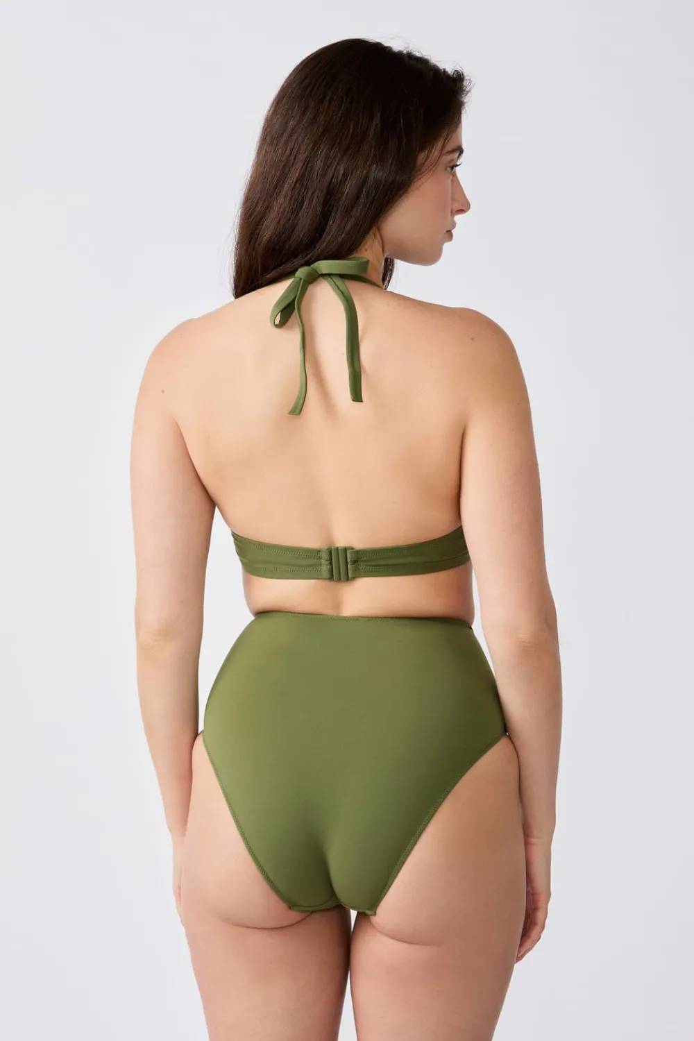 Hot ETAM Top bikini triángulo con aros KAKI