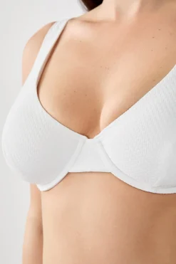 Sale ETAM Top bikini triángulo con aros BLANCO