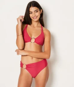 Online ETAM Top bikini triángulo con detalle de anillas La modelo mide 1m75 y viste S