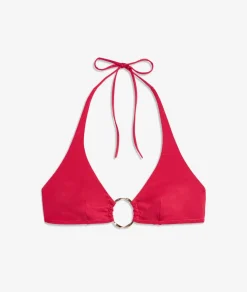 Online ETAM Top bikini triángulo con detalle de anillas La modelo mide 1m75 y viste S