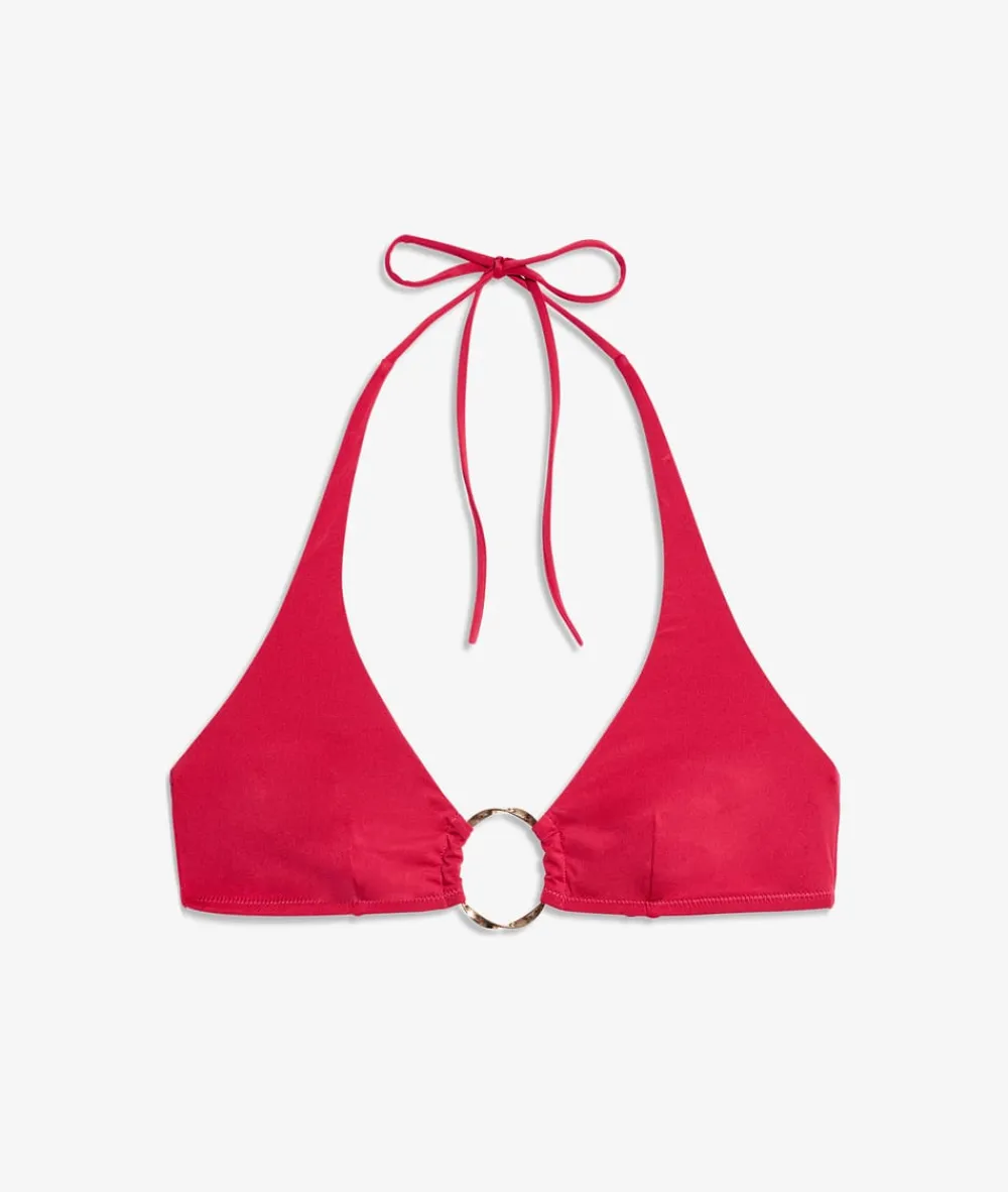 Online ETAM Top bikini triángulo con detalle de anillas La modelo mide 1m75 y viste S
