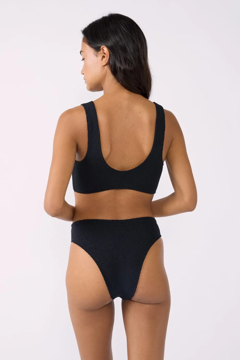 Online ETAM Top bikini triángulo en material elástico NEGRO