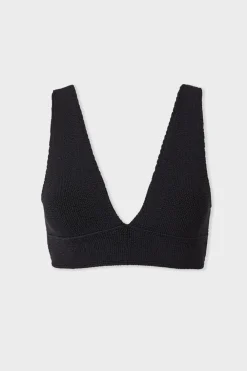 Online ETAM Top bikini triángulo en material elástico NEGRO