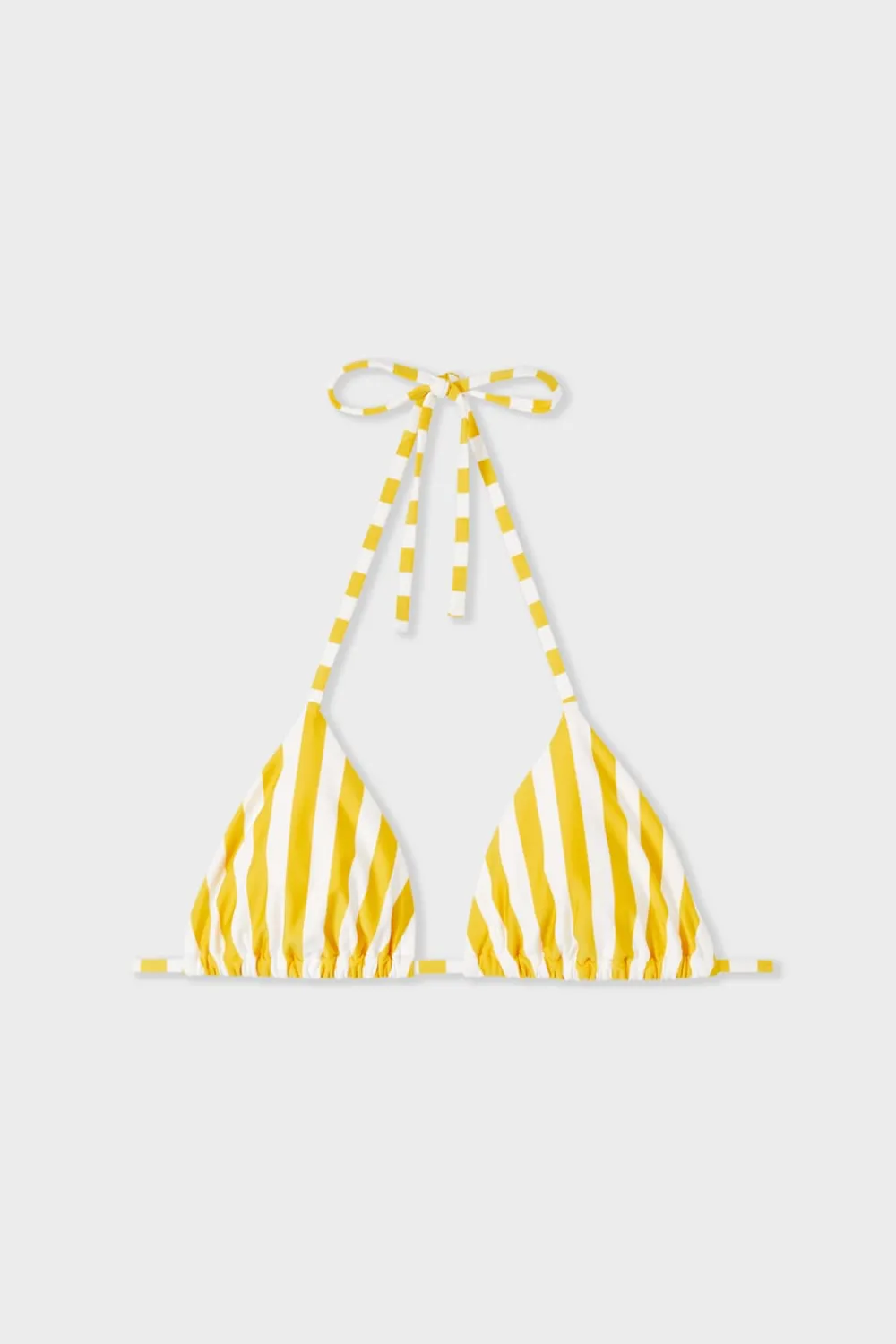 Clearance ETAM Top bikini triángulo sin aros a rayas AMARILLO SOL