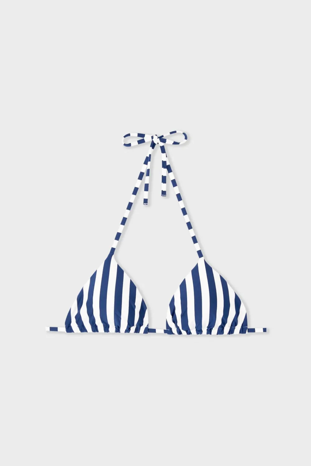 Outlet ETAM Top bikini triángulo sin aros a rayas ESTAMPADO