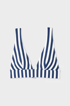 Discount ETAM Top bikini triángulo sin aros a rayas ESTAMPADO