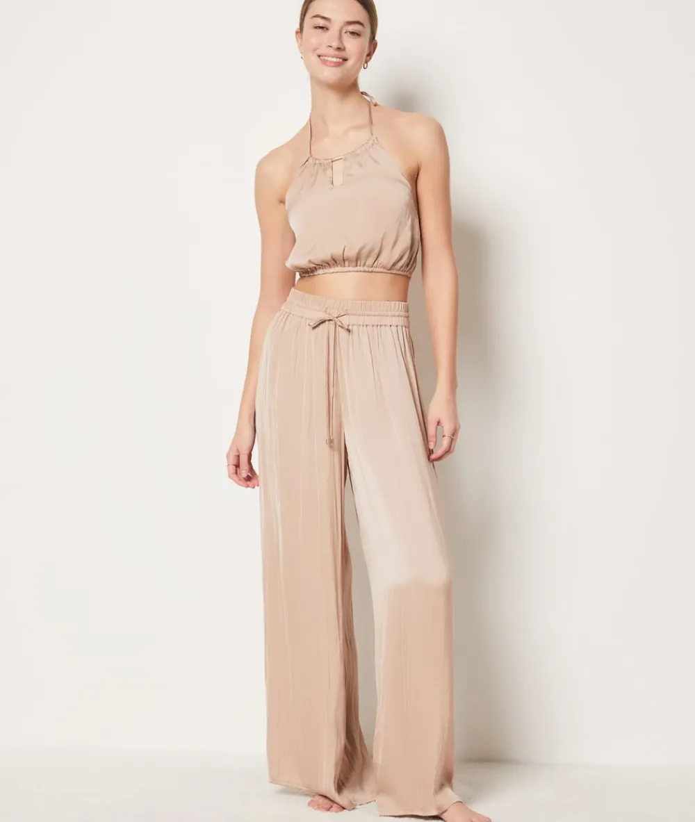 New ETAM Top camisola satinado BEIGE