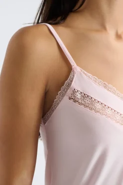 Sale ETAM Top con tirantes finos de encaje ROSA CLARO
