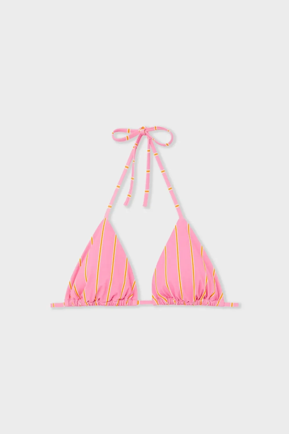 Clearance ETAM Top de bikini triangular a rayas IMP FOND ROSA