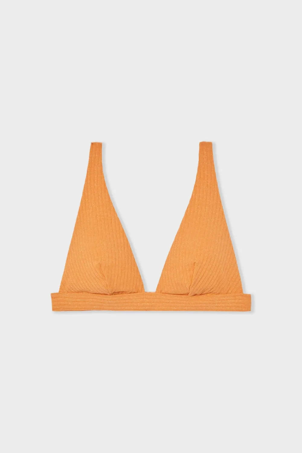 Online ETAM Top de bikini triangular de tejido brillante NARANJA