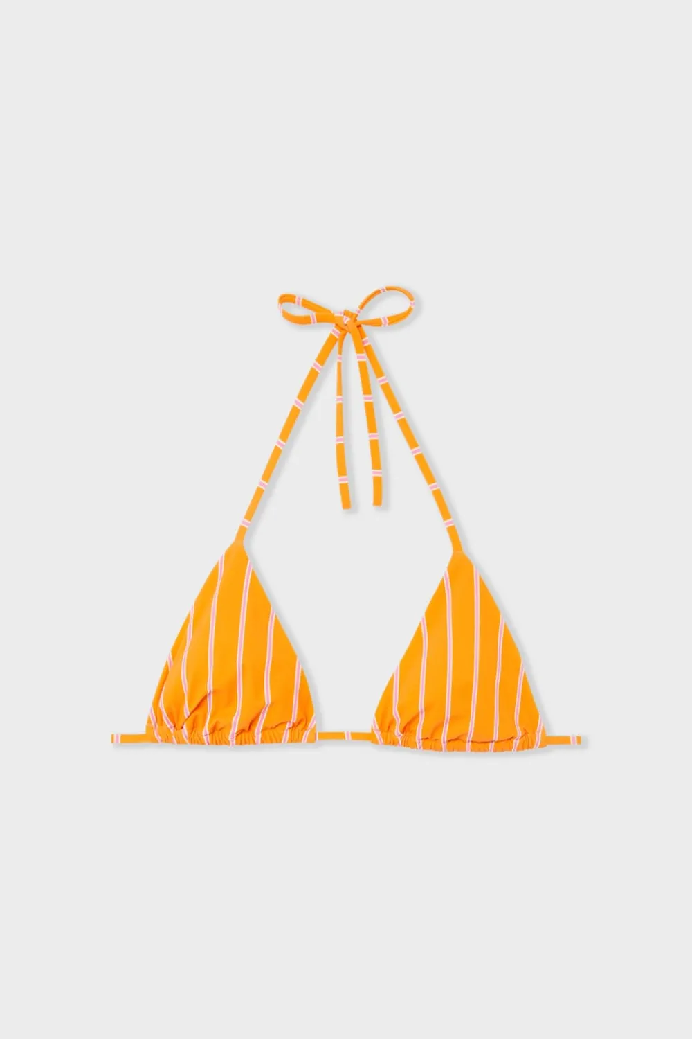 Best ETAM Top de bikini triangular a rayas IMP FD NARANJA
