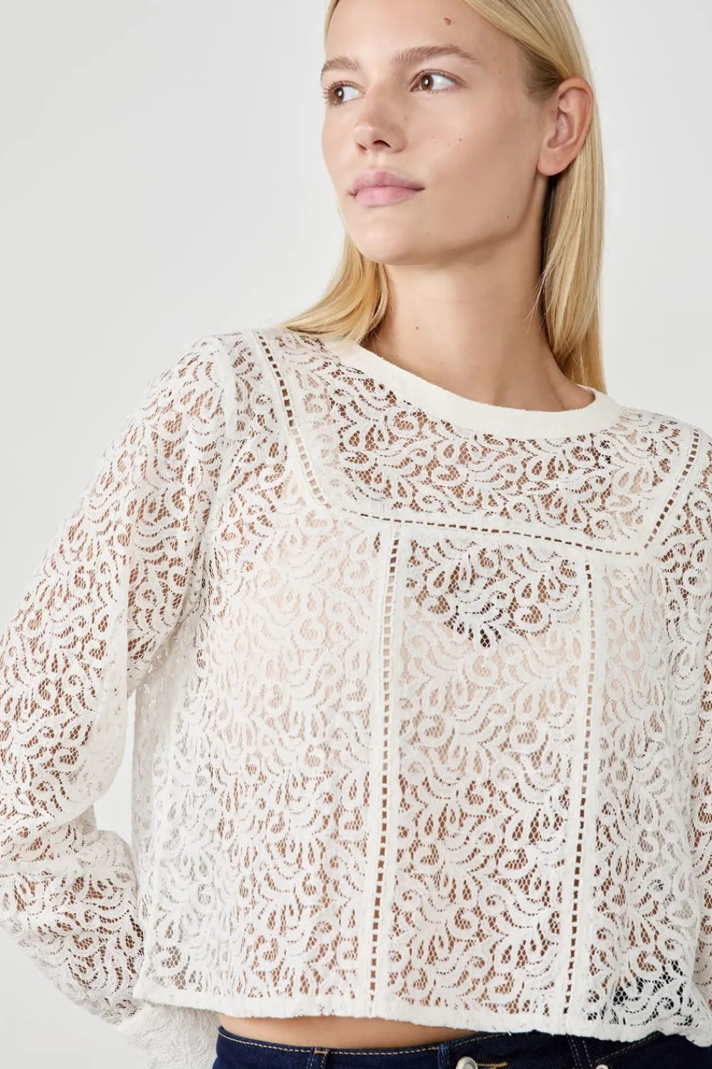 Outlet ETAM Top de encaje ECRU