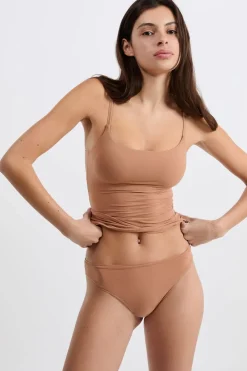 Sale ETAM Top de microfibra con sujetador integrado ROSA NUDE