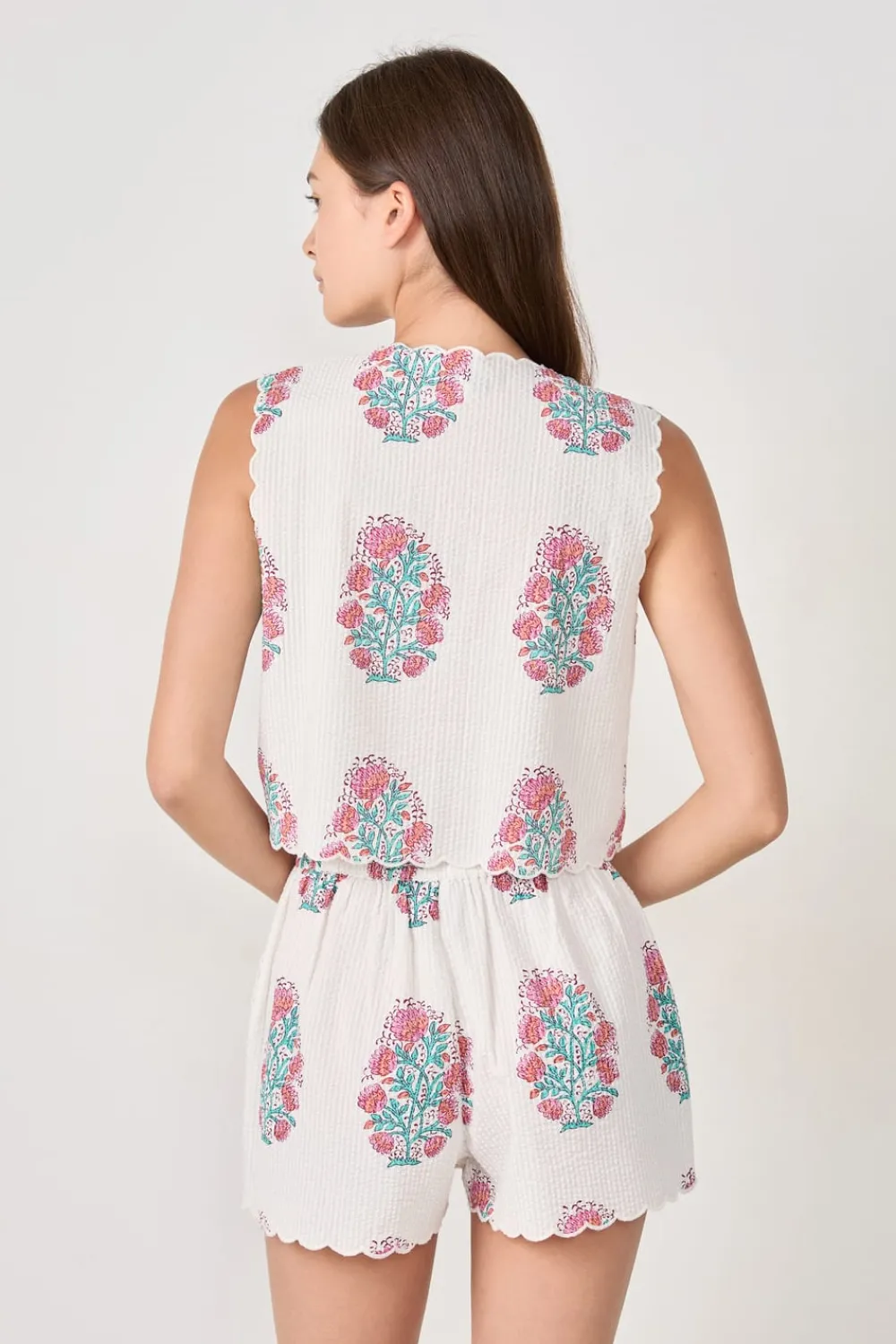 Outlet ETAM Top de pijama de algodón estampado BLANCO