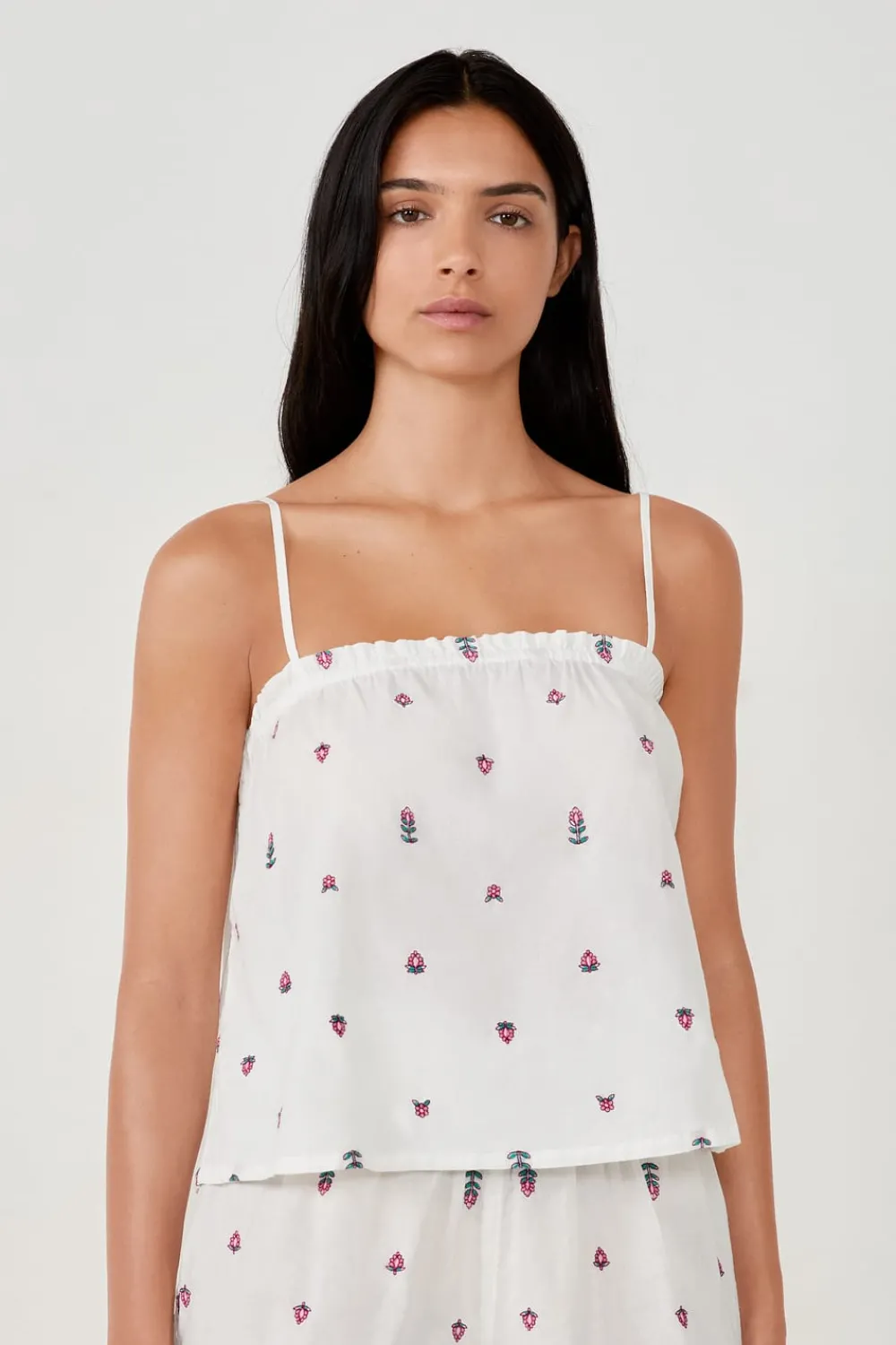 Outlet ETAM Top de pijama de algodón estampado BLANCO