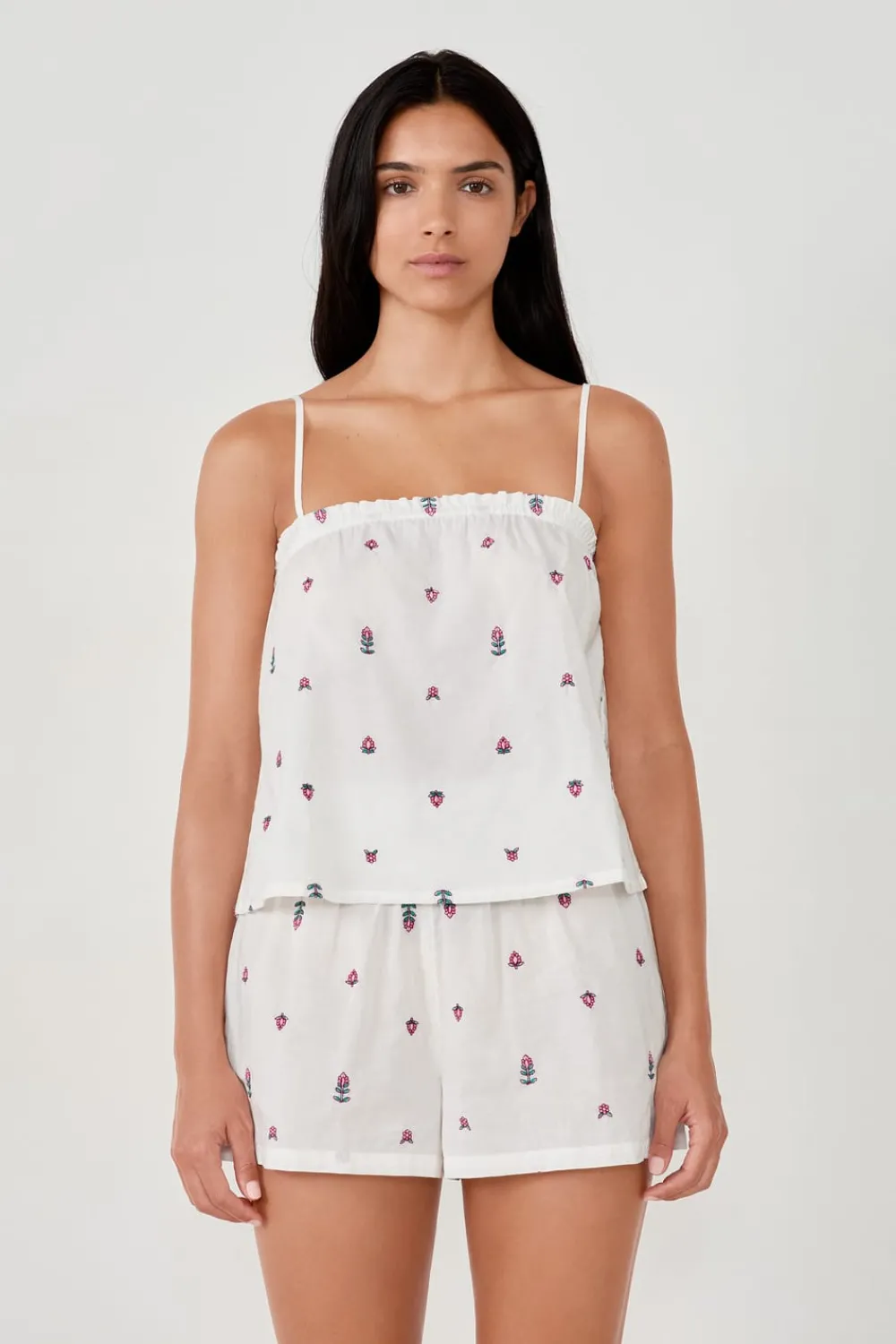 Outlet ETAM Top de pijama de algodón estampado BLANCO
