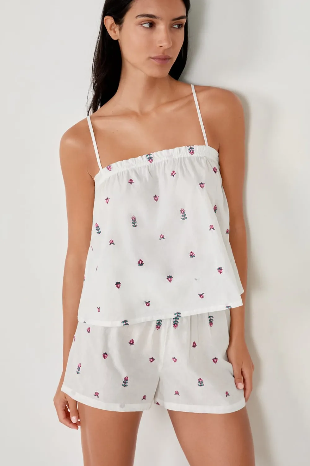Outlet ETAM Top de pijama de algodón estampado BLANCO