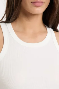 Best ETAM Top de pijama de cuello redondo con algodón BLANCO