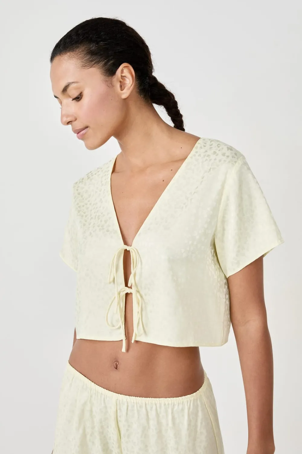 Online ETAM Top de pijama manga corta VAINILLA