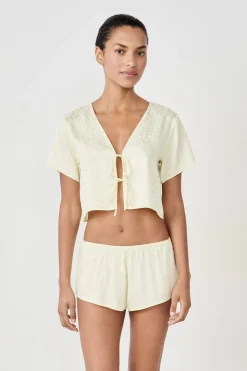 Online ETAM Top de pijama manga corta VAINILLA