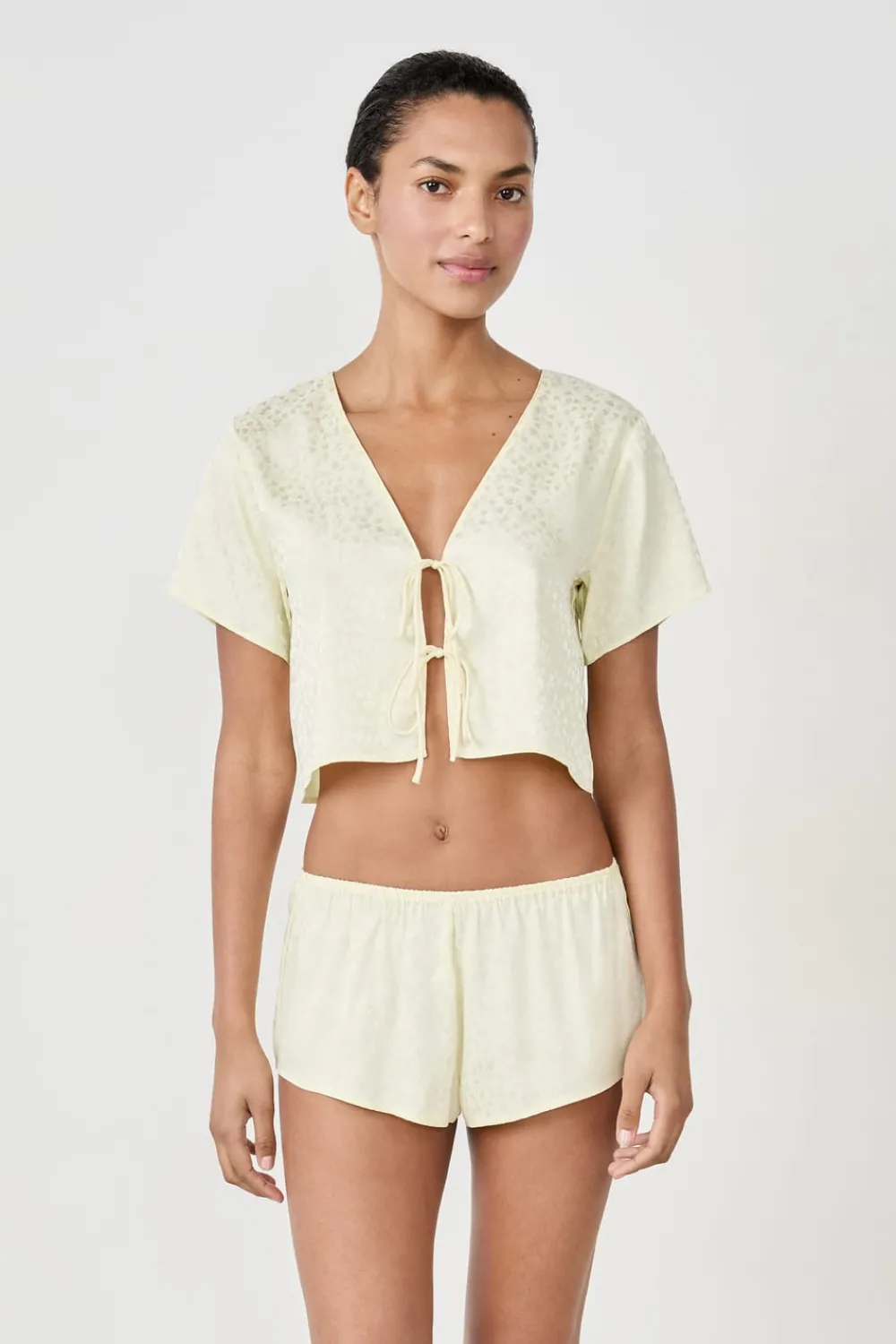 Online ETAM Top de pijama manga corta VAINILLA