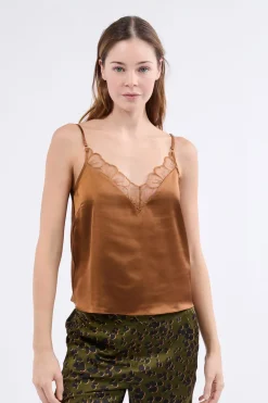 Discount ETAM Top de satén BRONCE