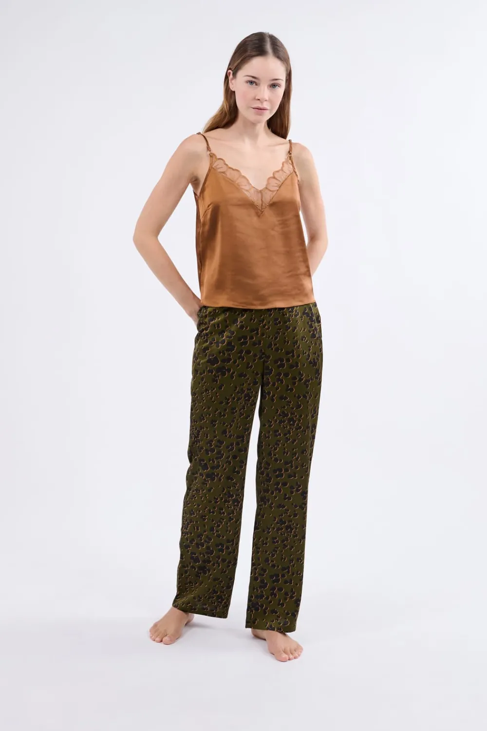 Discount ETAM Top de satén BRONCE