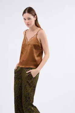 Discount ETAM Top de satén BRONCE