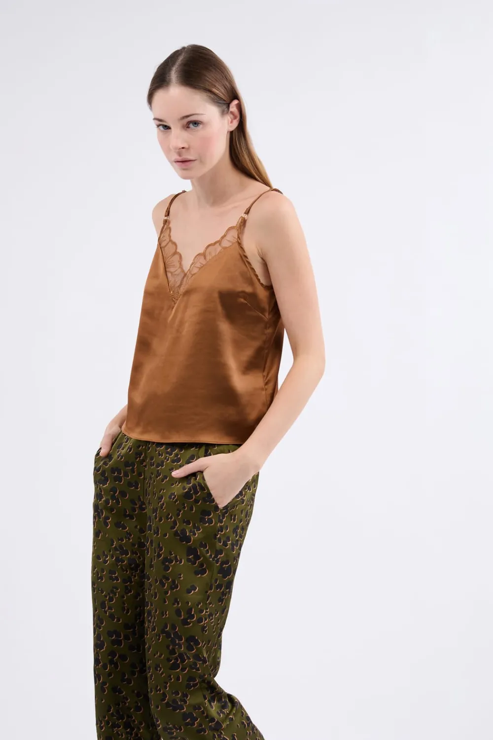 Discount ETAM Top de satén BRONCE