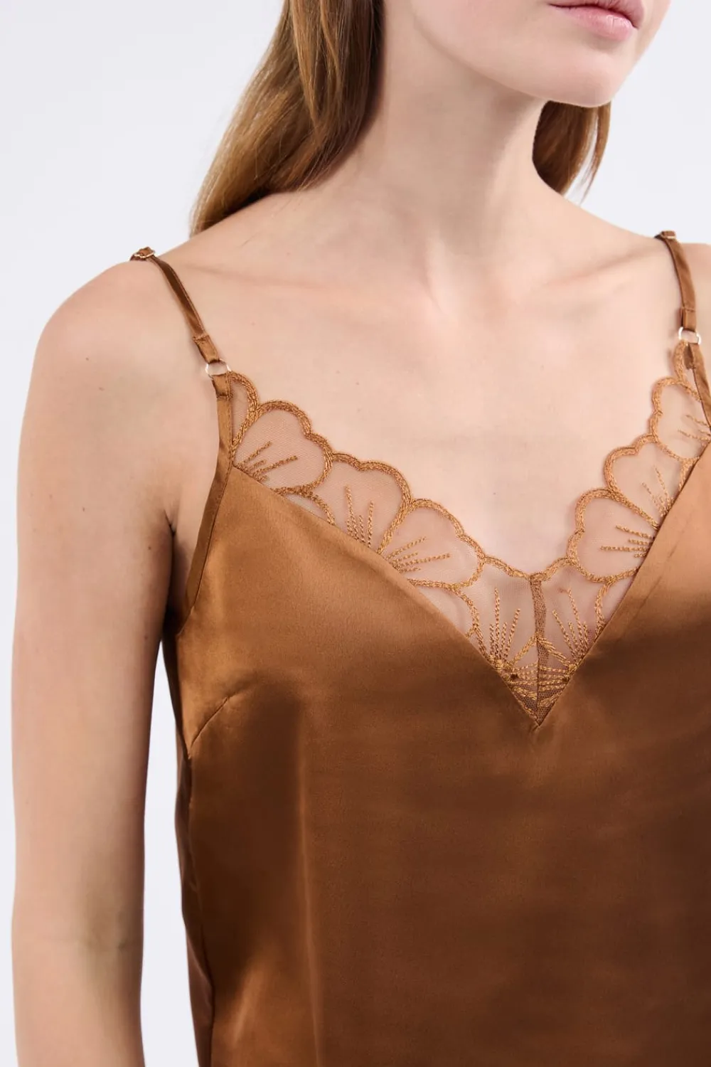 Discount ETAM Top de satén BRONCE