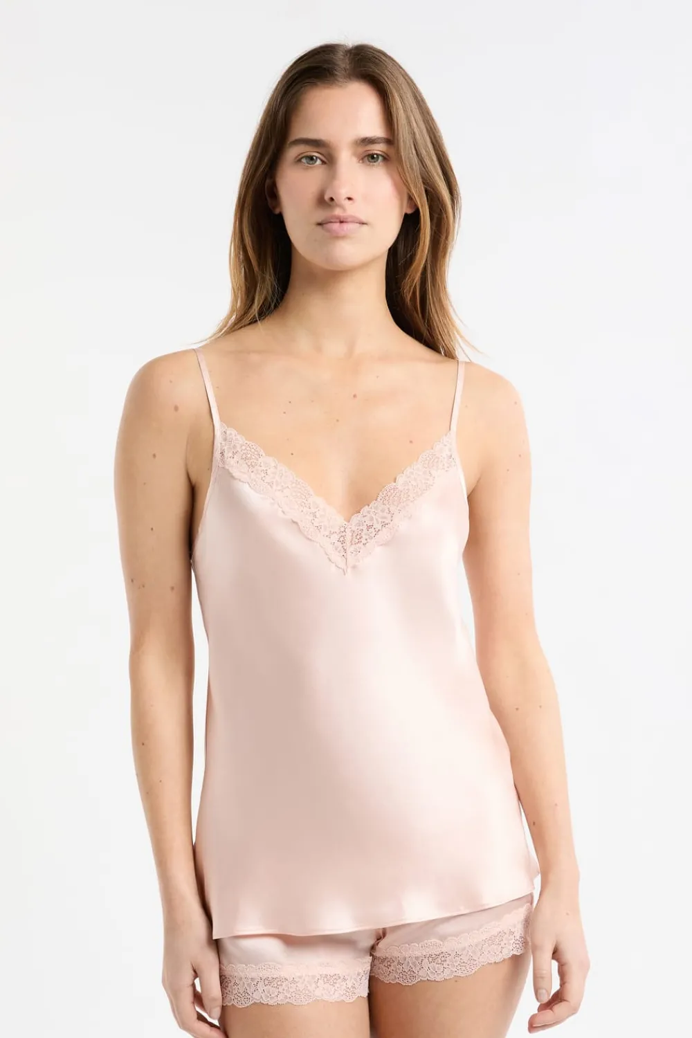 Best ETAM Top de seda con detalles de encaje AVIANA