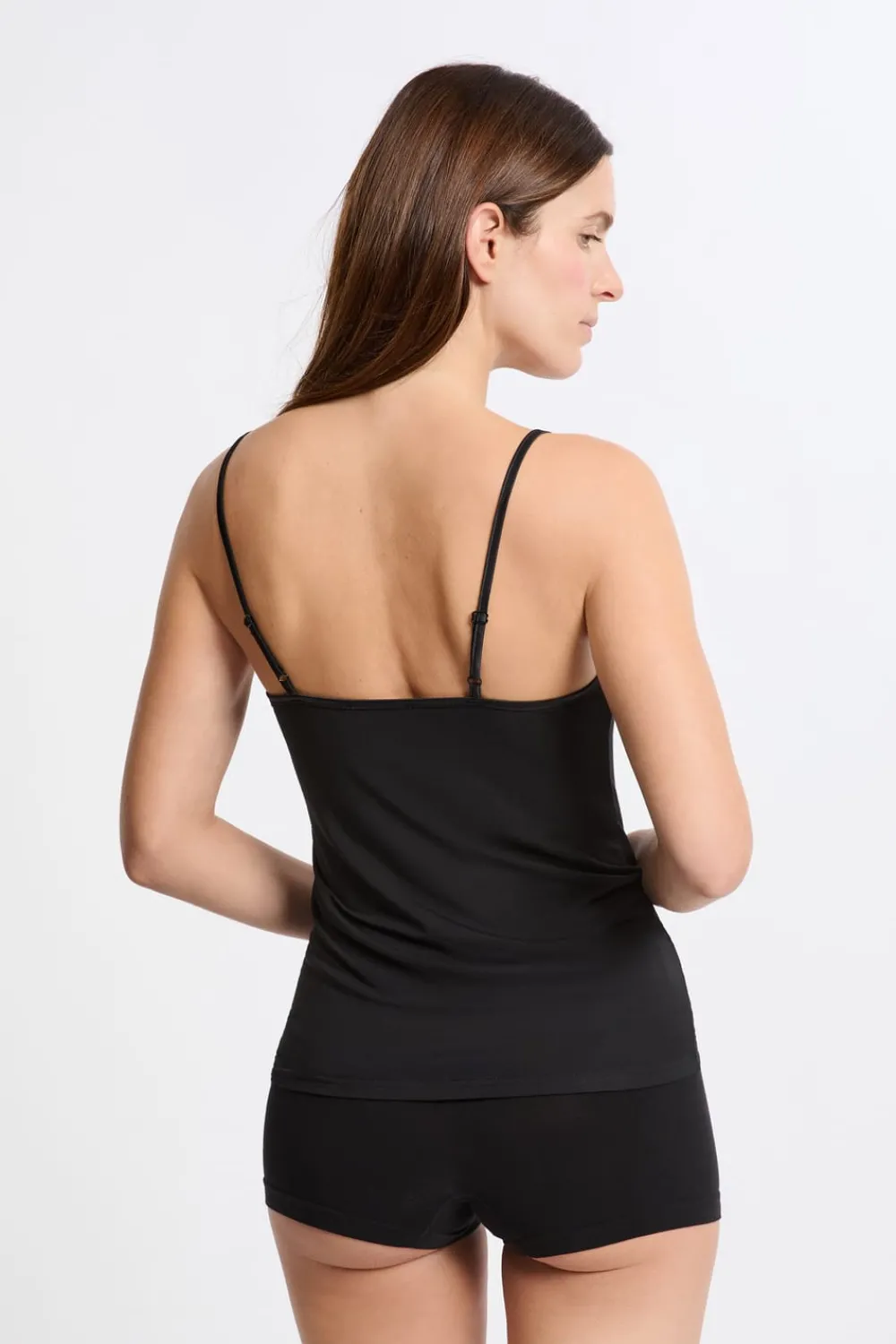 ETAM Top de tejido térmico NEGRO