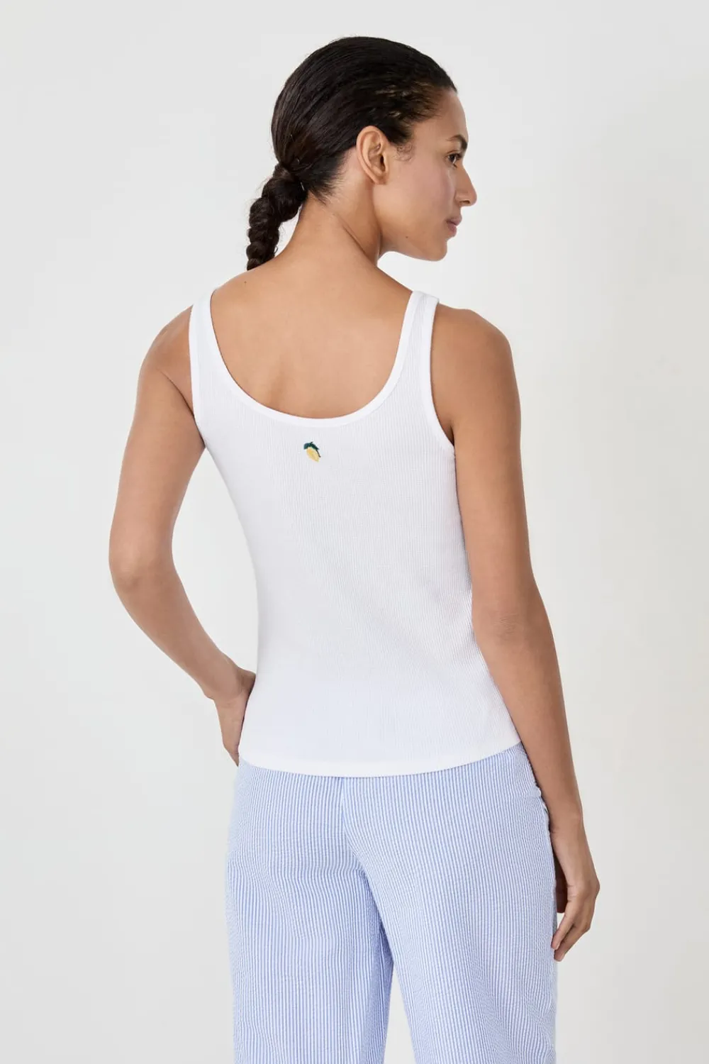 Sale ETAM Top de tirantes de algodón BLANCO