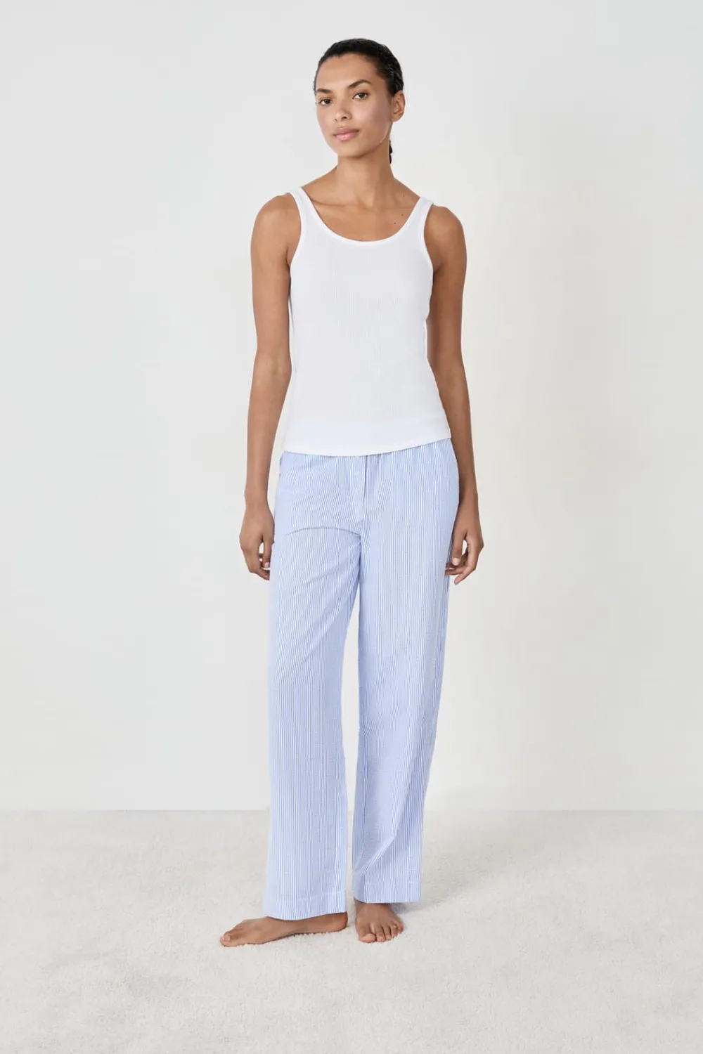 Sale ETAM Top de tirantes de algodón BLANCO
