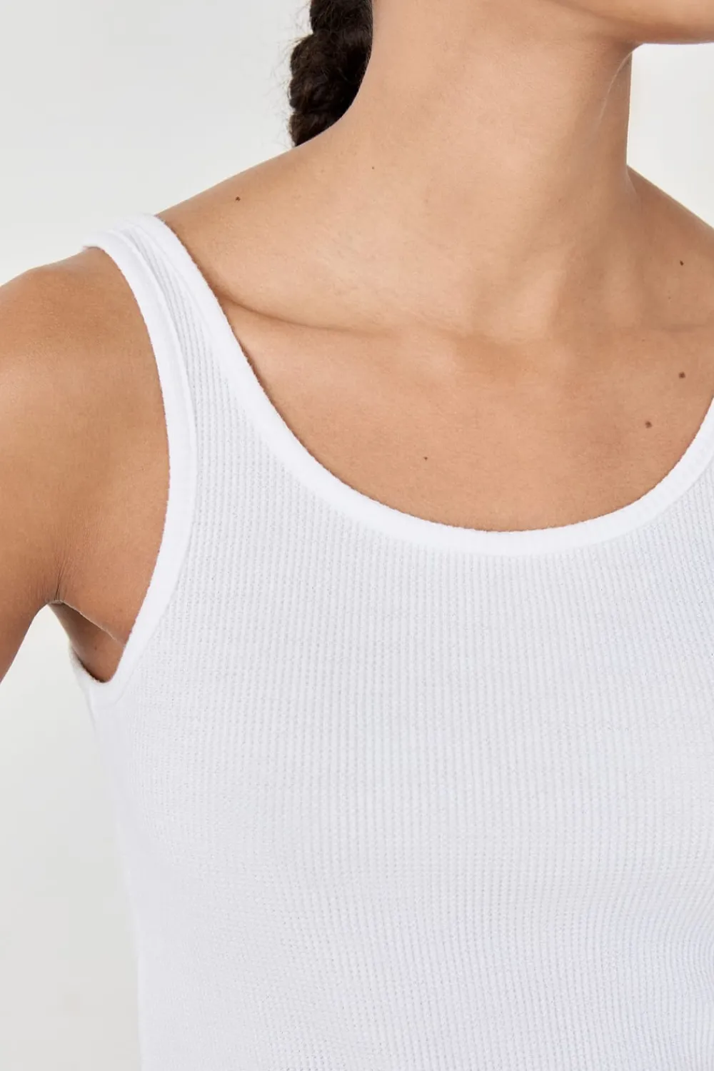 Sale ETAM Top de tirantes de algodón BLANCO