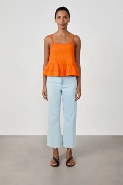 Outlet ETAM Top de tirantes de algodón ALBARICOQUE