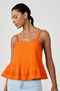 Outlet ETAM Top de tirantes de algodón ALBARICOQUE